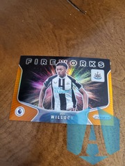 2021-22 Panini Prizm Joe Willock No. 6 Fireworks Orange #08/25 Premier League